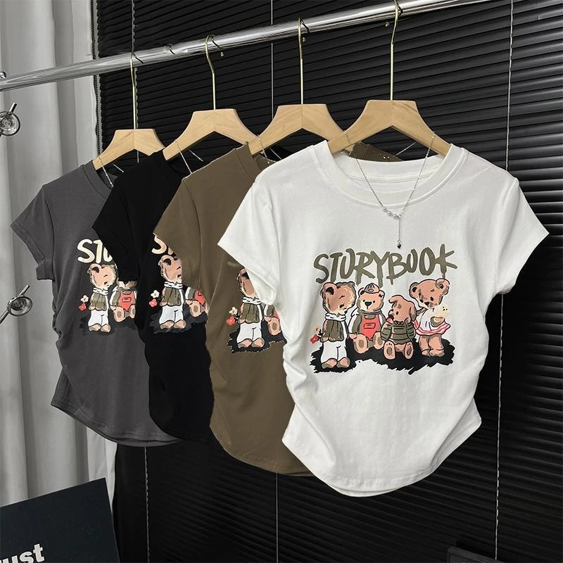 เสื้อผ้าแฟชั่นตามกระแส เสื้อผ้าสาวอวบไซส์ใหญ่ เสื้อยืดสาวอวบ เสื้อรัดรูป เสื้อครอปแต่งย่นข้าง