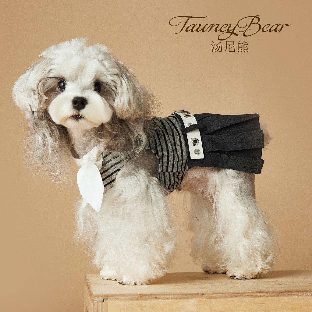 Tawneybear หญิงสุนัขฤดูใบไม้ผลิฤดูร้อนลายกระโปรงจีบ Schnauzer Teddy Bichon กระโปรงมอลตา