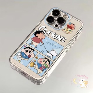 เคสไอโฟน15 เคส ชินจัง สำหรับ IPhone 13 15 12 11 16 14 Pro Max XS XR X 7Plus 8Plus Max 7 13 8 Plus SE เปลือกอ่อนโปร่งใส