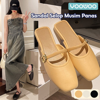 YooWoo Sandal Wanita Jelly/ Sandal Karet Jelly Wanita/Wedges/Slop/Sandal Slop Wanita/Sandal Kekinian/Flatshoes Wanita