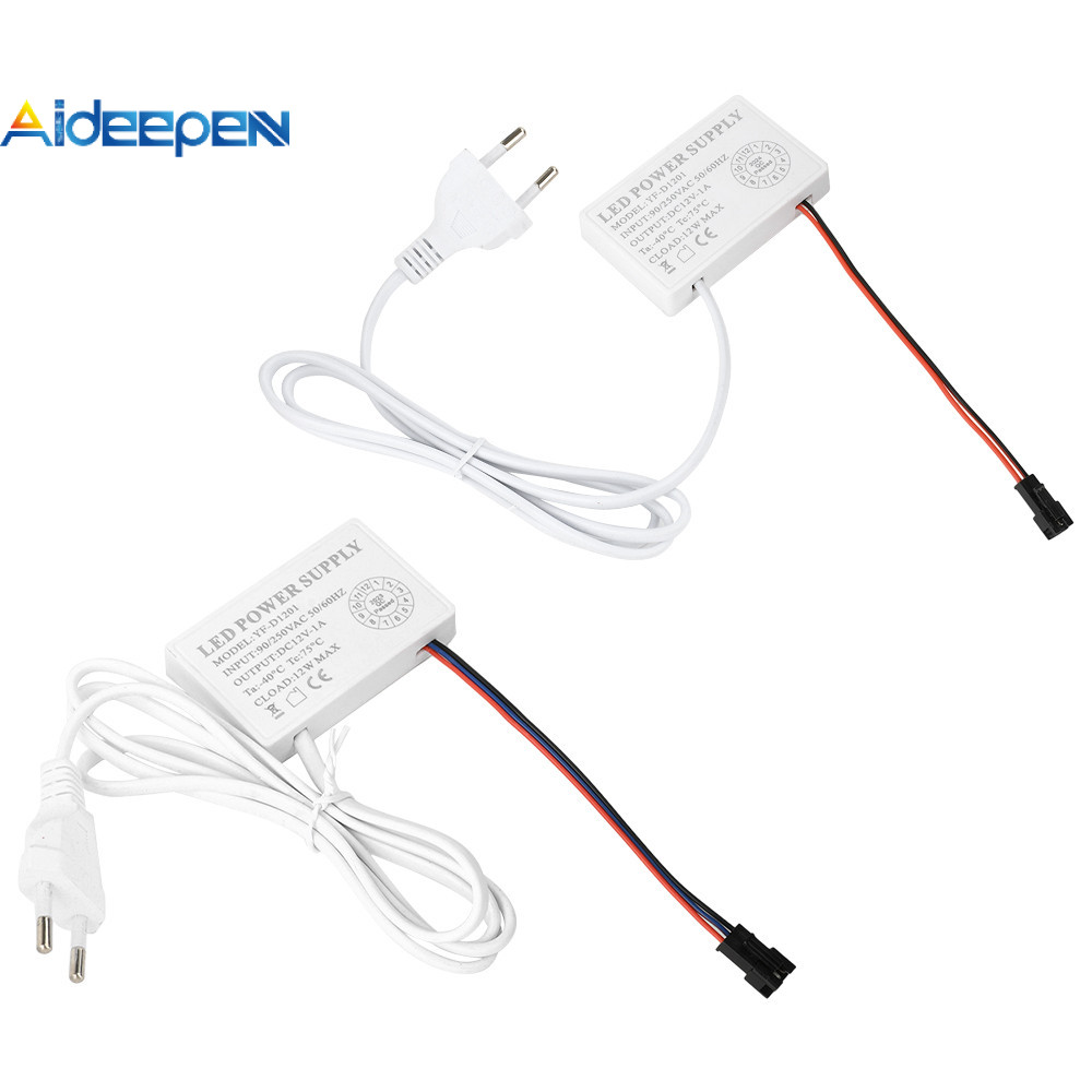 Aideepen 12W Infinitely Dimmable Touch Sensor Switch LED Driver All-in-One Sensor แหล่งจ่ายไฟ Monochrome Tricolor Input AC 90-250V เอาต์พุต DC 12V 1A