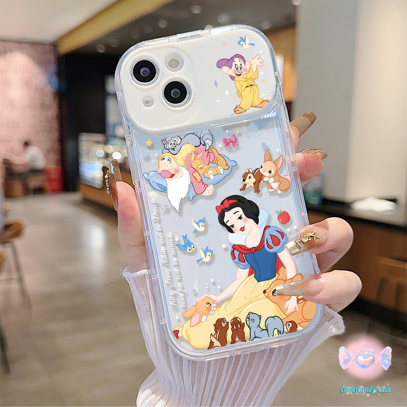 🎀จัดส่งในพื้นที่🎀 เคสกระจกแต่งหน้า ตัวการ์ตูน หิมะขาว สําหรับ IPhone 16 15 14 13 7 8plus Pro Promax XR XS - รูปที่ 3
