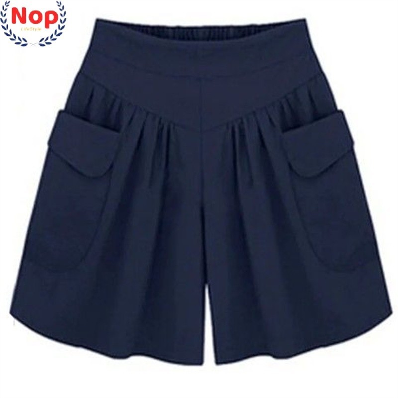 Nop | ใหม่สบายๆขนาดบวกกางเกงขาสั้นเอวสูงผู้หญิงยุโรปสไตล์อเมริกันหลวม ผอมลง ดูเอวยางยืดบางกางเกงขาสั้นขากว้าง เอ็กแอล-5เอ็กแอล 85กิโลกรัมน้ําหนัก ราคา ถูกที่สุด ดีลบีเคเค แกลเลอรีภาพที่ 3