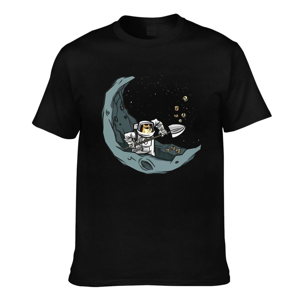 Doge Coin To The Moon Meme Miner เสื้อยืดพิมพ์ลายคุณภาพสูงสําหรับ Man