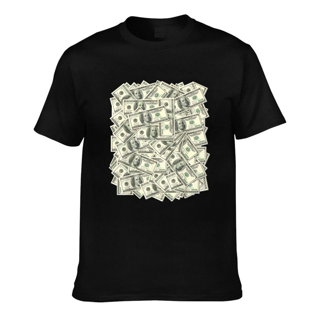 Sale100 Dollar Bills Personality Men เสื้อยืดพิมพ์ลาย