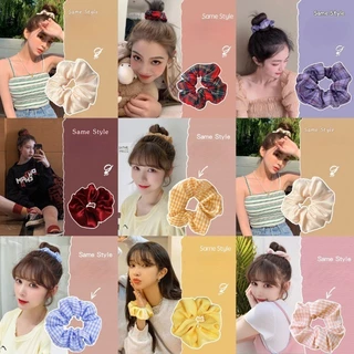Bm ยางรัดผม ผ้าอเนกประสงค์ ขนาดใหญ่ สไตล์ฝรั่งเศส เรโทร เรียบง่าย