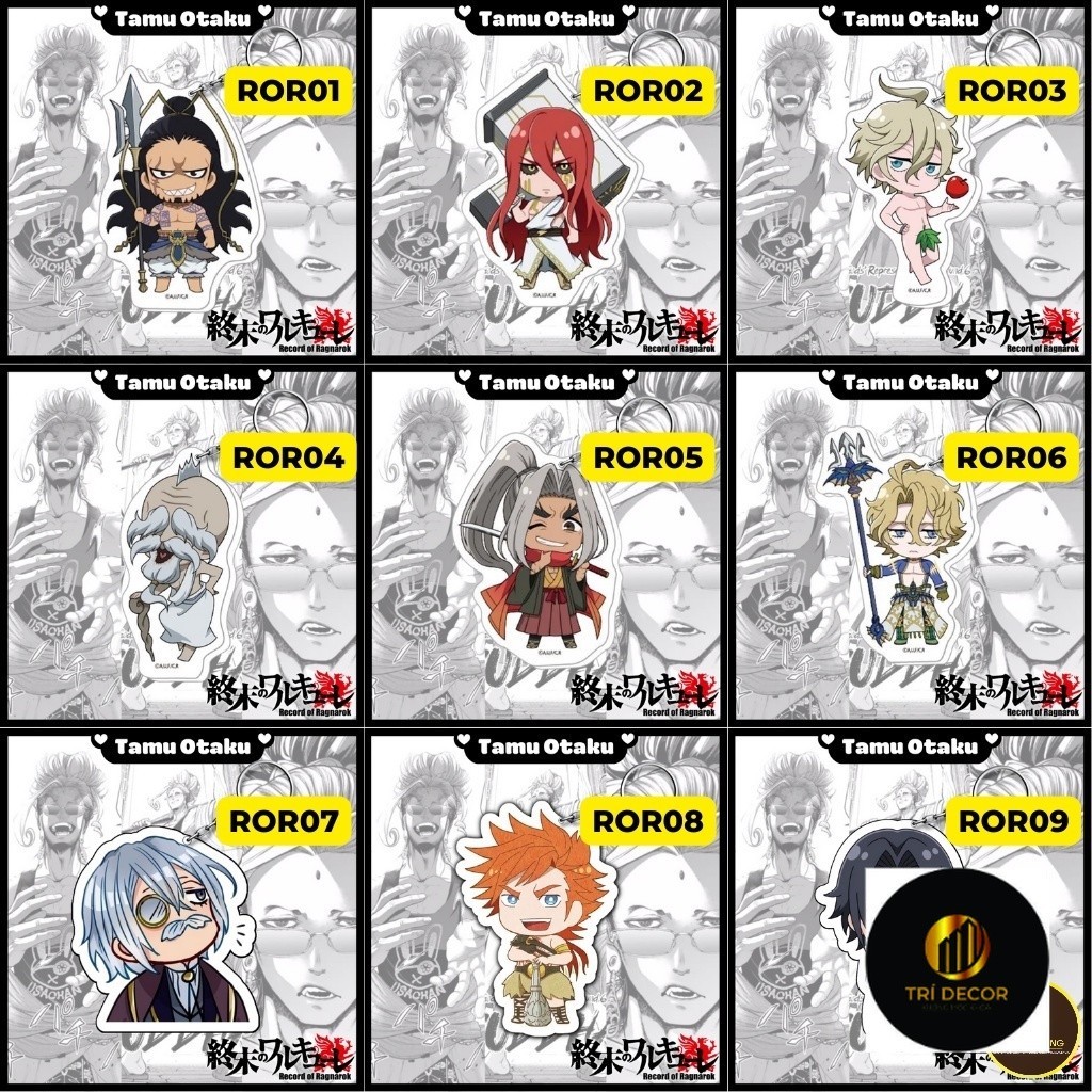 พวงกุญแจบันทึกอนิเมะของ Ragnarok พร้อมตัวละครจาก Shuumatsu no Valkyrie - Great War of People and Gods - การพิมพ์ 2 ด้าน_mk Workshop Hoa