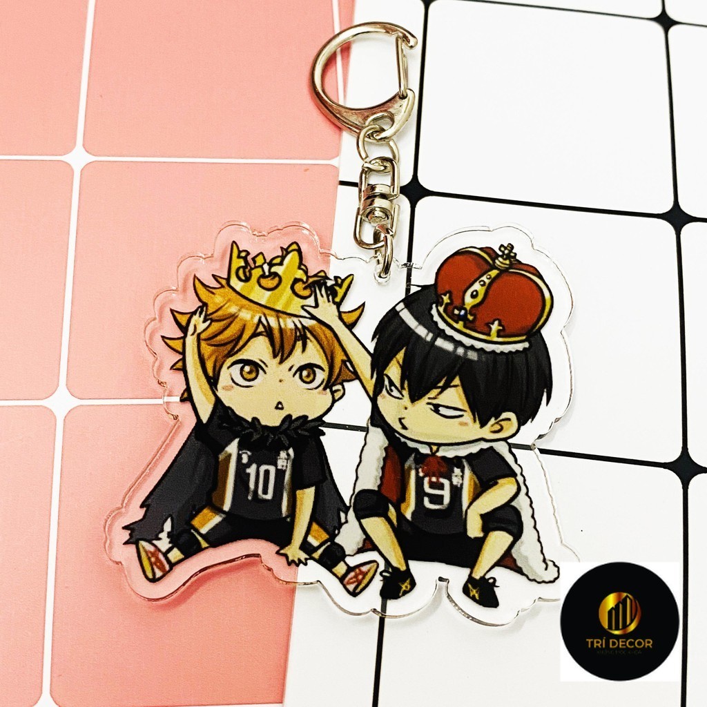( ไมก้า ใน อะคริลิค ) พวงกุญแจ ไฮคิว !! Volleyball king ของขวัญน่ารักพิมพ์ลายอนิเมะ chibi