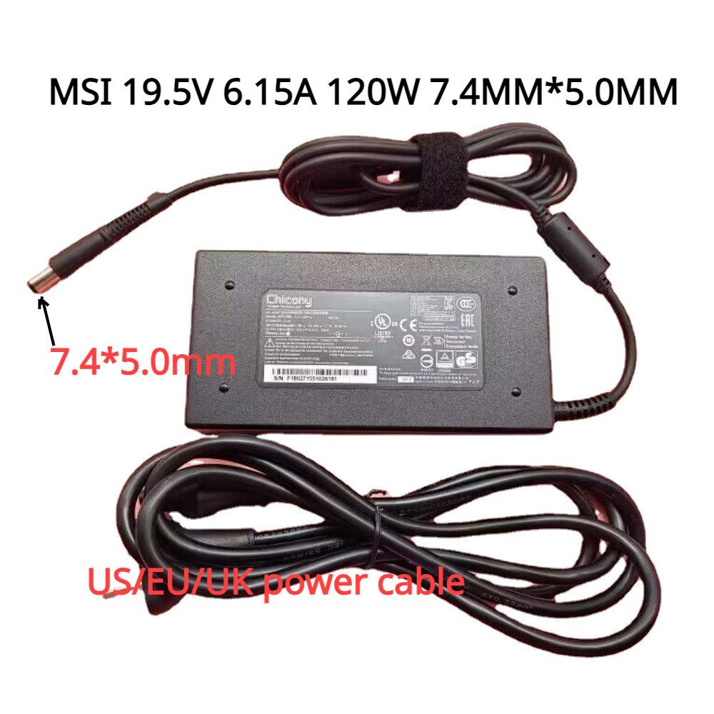 MSI/Chicony 19.5V 6.15A 120W AC Power Charger MSI A11-120P1A A120A025L อะแดปเตอร์ (ขนาดปลาย:7.4 มม.*