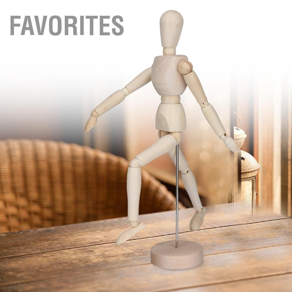 Favorites ไม้ศิลปินวาด Manikin Articulated Mannequin พร้อมฐานและร่างกายที่ยืดหยุ่น