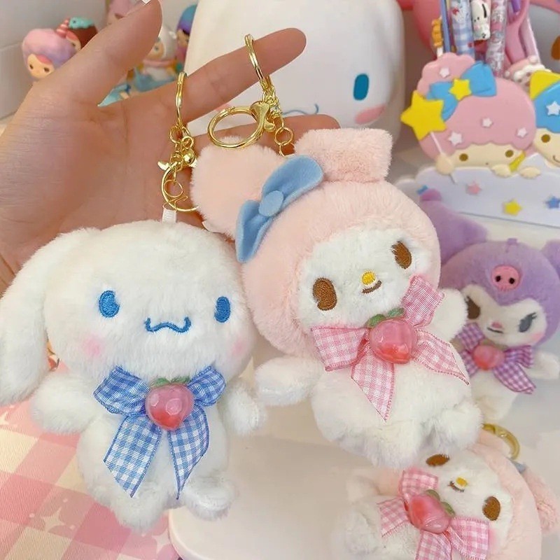 พวงกุญแจ Kuromi Melody พวงกุญแจเด็กของเล่นตุ๊กตา Kawaii Pompom Purin พวงกุญแจจี้พวงกุญแจผู้หญิงของขวัญ - รูปที่ 2