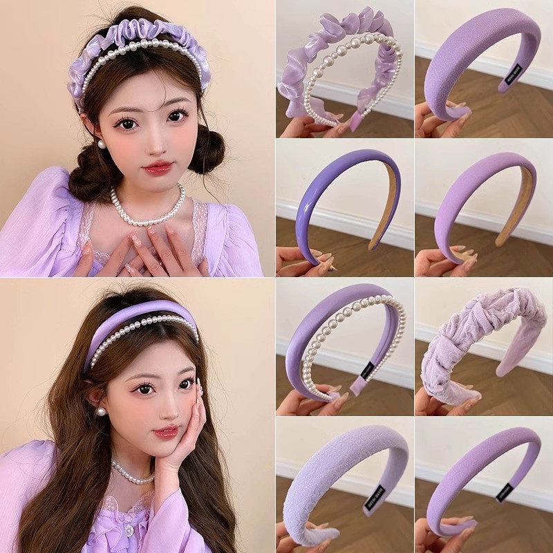 ที่คาดศีรษะ สีม่วง ระดับไฮเอนด์ แฟชั่นสําหรับผู้หญิง