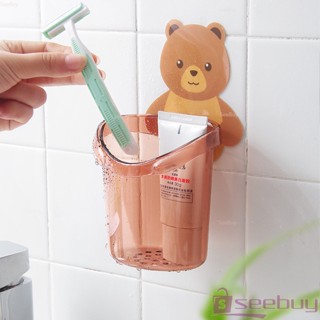 SUY ที่ใส่แปรงสีฟันติดผนังลายการ์ตูน แก้วใส่แปรงสีฟัน สติ๊กเ…