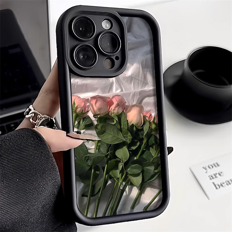 เคสโทรศัพท์มือถือ แบบนิ่ม For iphone 11 13 pro 14 12 15 Pro Max 13 promax 14 plus se X xs XR 6 7 8 plus ดอกไม้