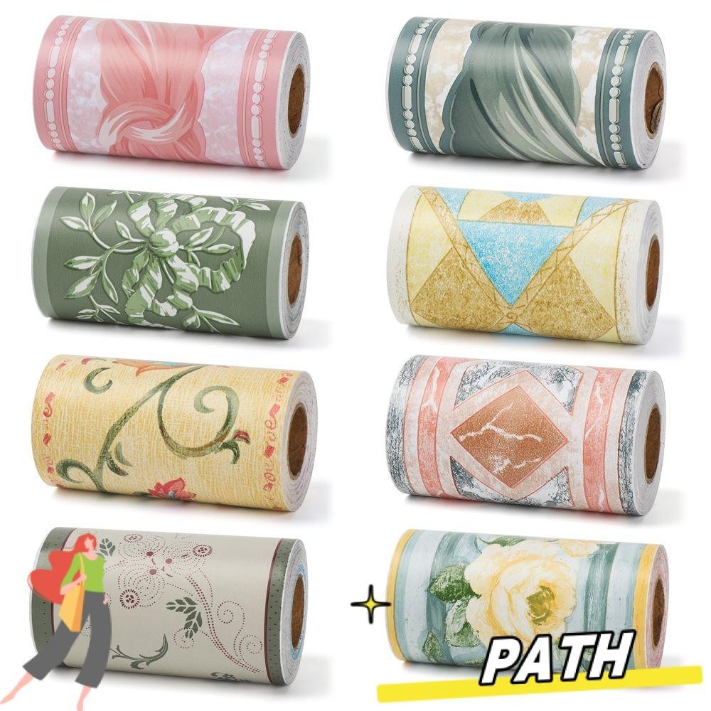 Path วอลล์เปเปอร์ PVC ลายนูน กันน้ํา มีกาวในตัว สไตล์เรโทร สําหรับติดฐานบอร์ด