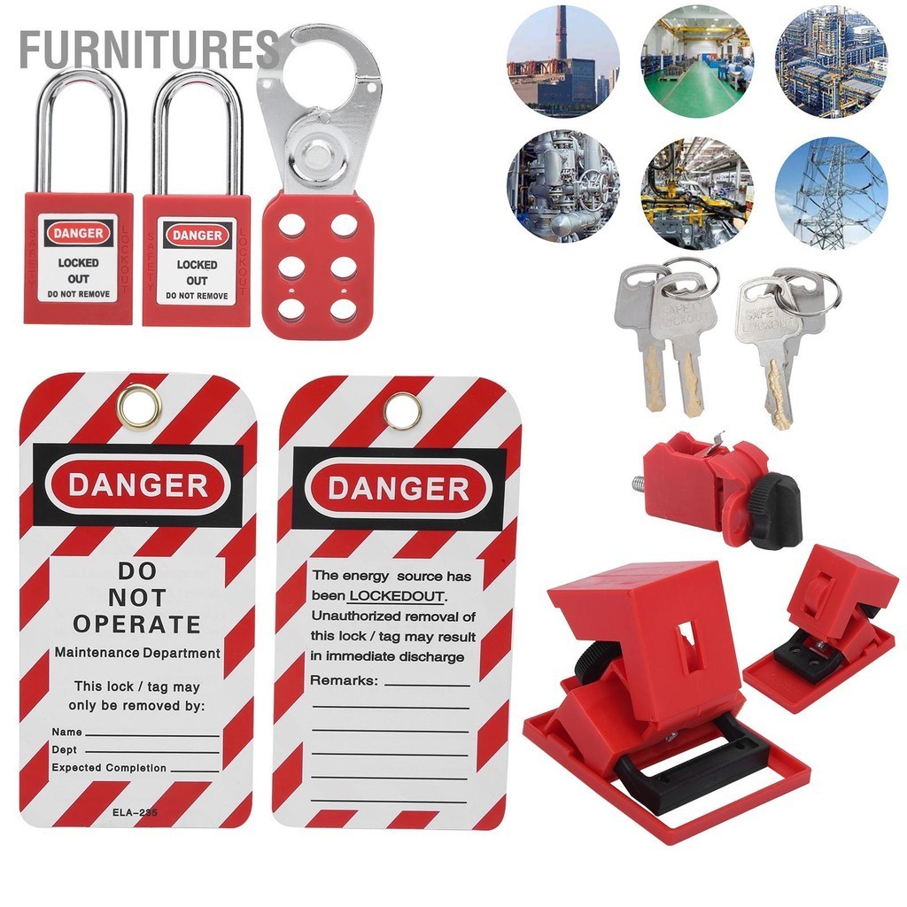 Furnitures Safety Lockout Tagout Kit Lockset Fitting Tools แบบพกพามัลติฟังก์ชั่นพร้อมกระเป๋า