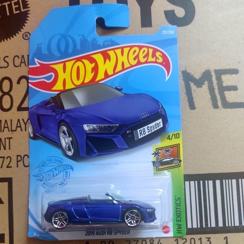 Hot Wheels hotwheels รถของเล่น โลหะผสม ขนาดเล็ก 1: 64 Audi R8 สีฟ้า 0UG4