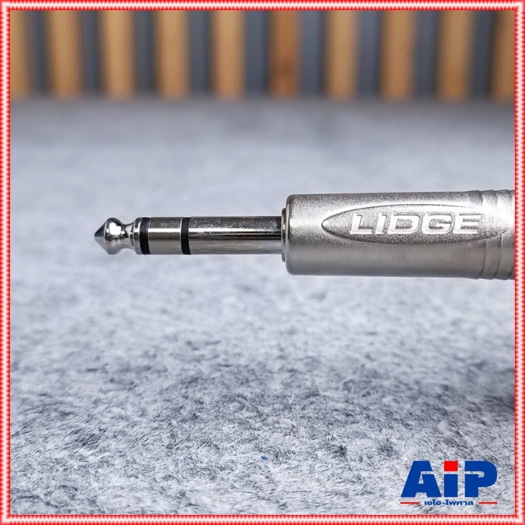 1ตัว LIDGE YM-202D ปลั๊กไมค์ ปลั๊กโฟนสเตอริโอ 1/4" PHONE STEREO ตัวผู้ P.MIC ST YM202 YM 202 D สีดำ เอไอ-ไพศาล