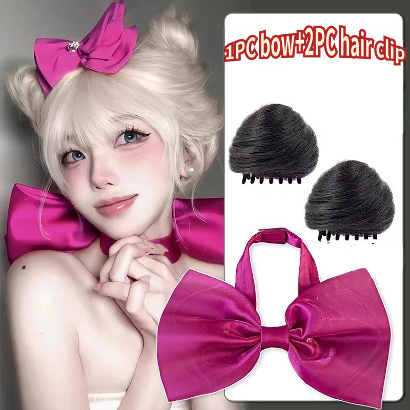 สีม ่ วง Bowknot Neckchain Bowtie cos หูแมว ( นึ ่ งแมวหูรูปขนมปังวิกผม Pill Head Clamping ชุดอุปกรณ ์ เสริมผม Tom 's Dream Cat ชุดอุปกรณ ์ เสริม