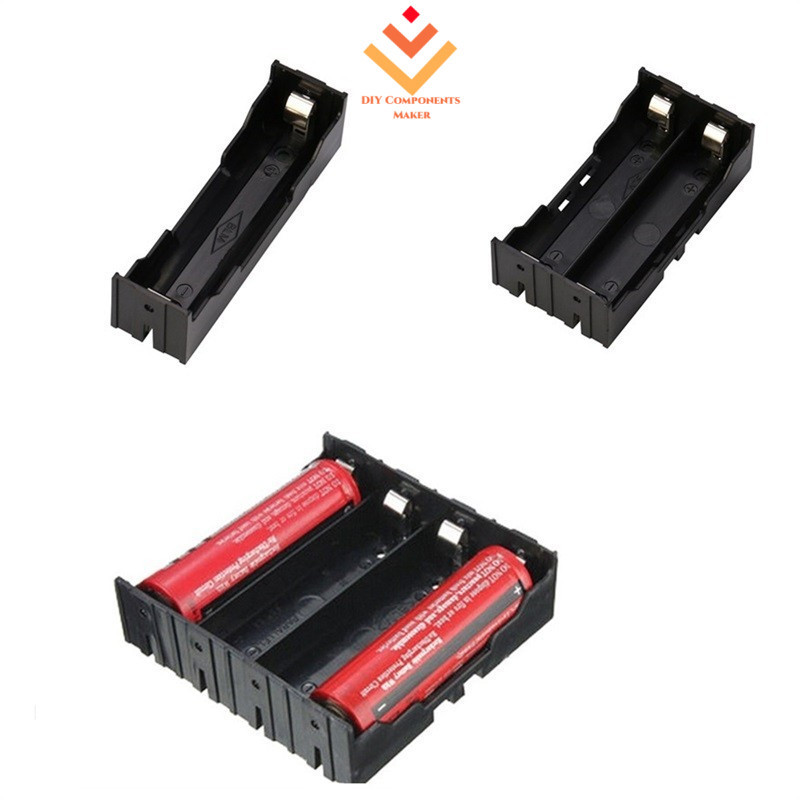 Diy กล ่ องเก ็ บของสีดําสําหรับ 1/2/3/4 x 18650 3.7V แบตเตอรี ่ แบบชาร ์ จไฟได ้