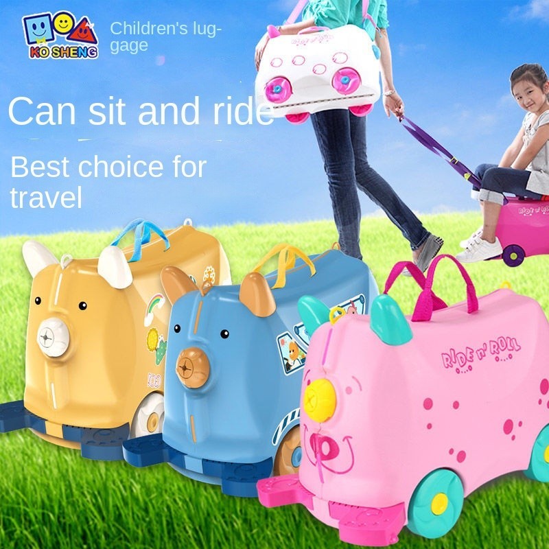 กระเป๋าเดินทางสําหรับเด็ก Children's Travel Suitcase สามารถนั่งพาเด็กเดินทางด้วยกระเป๋าการ์ตูน ของเล่นกลางแจ้งสําหรับเด็กผู้หญิงขึ้นเครื่องได้