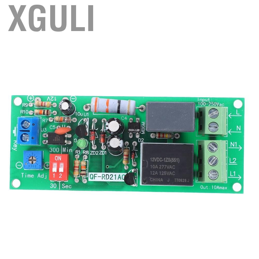 Xguli 100-220V AC Delay Off Time Relay Module Timer Switch Board 0-300min