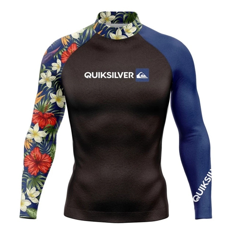 Quiksilver MEN 'S เสื ้ อยืดนอนยาวแห ้ งเร ็ วป ้ องกันแสงแดดแขนยาว 50