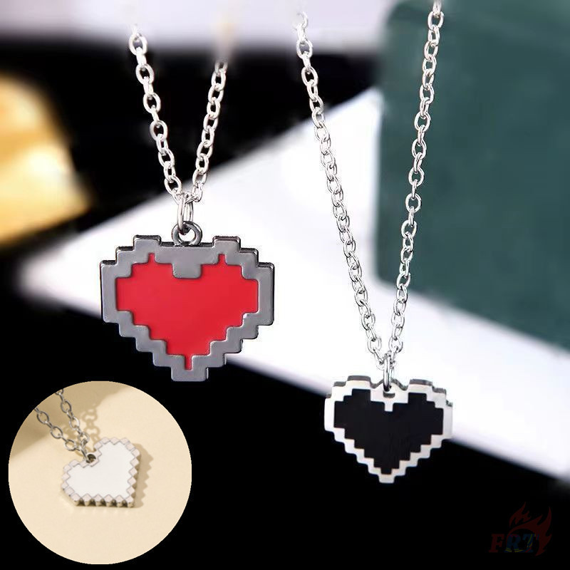 UNDERTALE - Mosaic Pixel Heart Necklace 1Pc Game Alloy Pendants Necklace Sweater Chain Jewelry Accessories Gifts