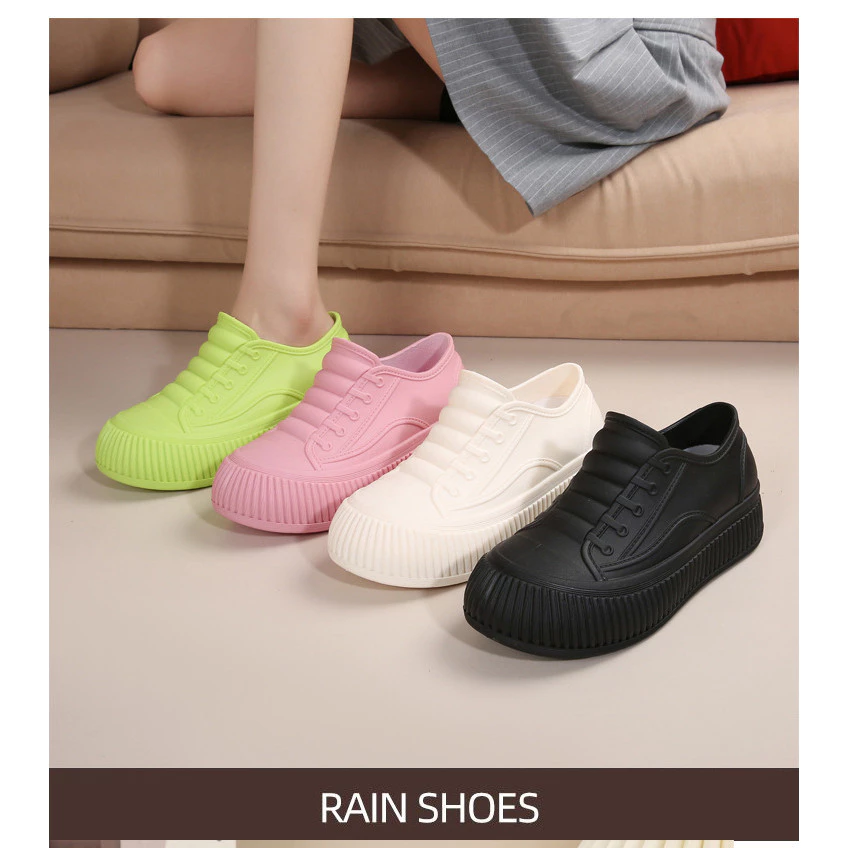 รองเท้าบูทกันฝนกันลื่นสำหรับผู้หญิง รองเท้าเพิ่มความสูงแฟชั่น thumbnail 4