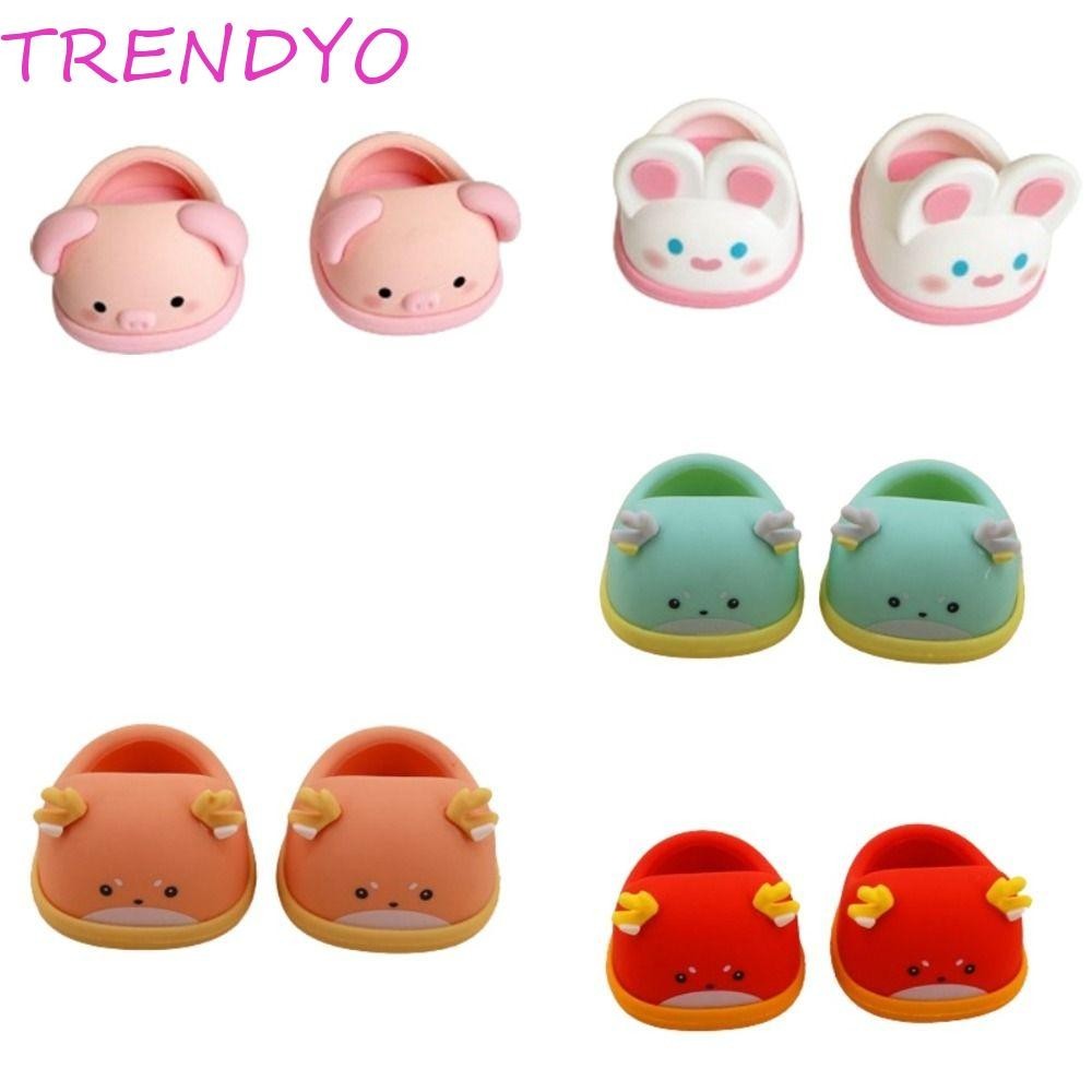 Trendyo 1 คู่ 17 ซม. Labubu ตุ๊กตารองเท้า, น่ารักสุนัขสัตว์ยืนผ้าฝ้ายตุ๊กตารองเท้า, ตุ๊กตาไอดอลรองเท้ารองเท้าแตะน่ารักมินิมินิตุ๊กตาคณะกรรมการรองเท้าเล่น House