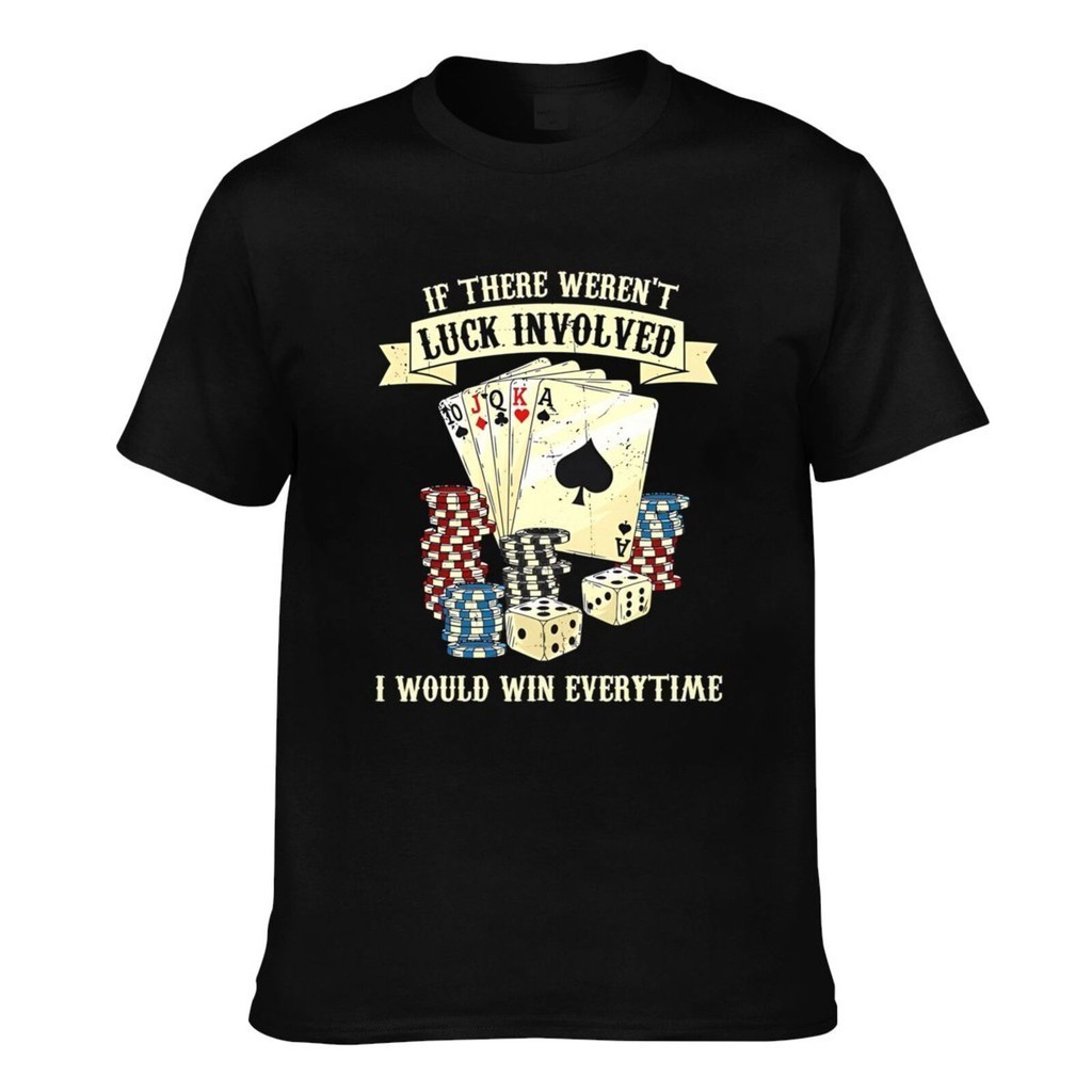 เสื้อยืดผ้าฝ้ายแบบใหม่ สำหรับเกมไพ่ Texas Holdem