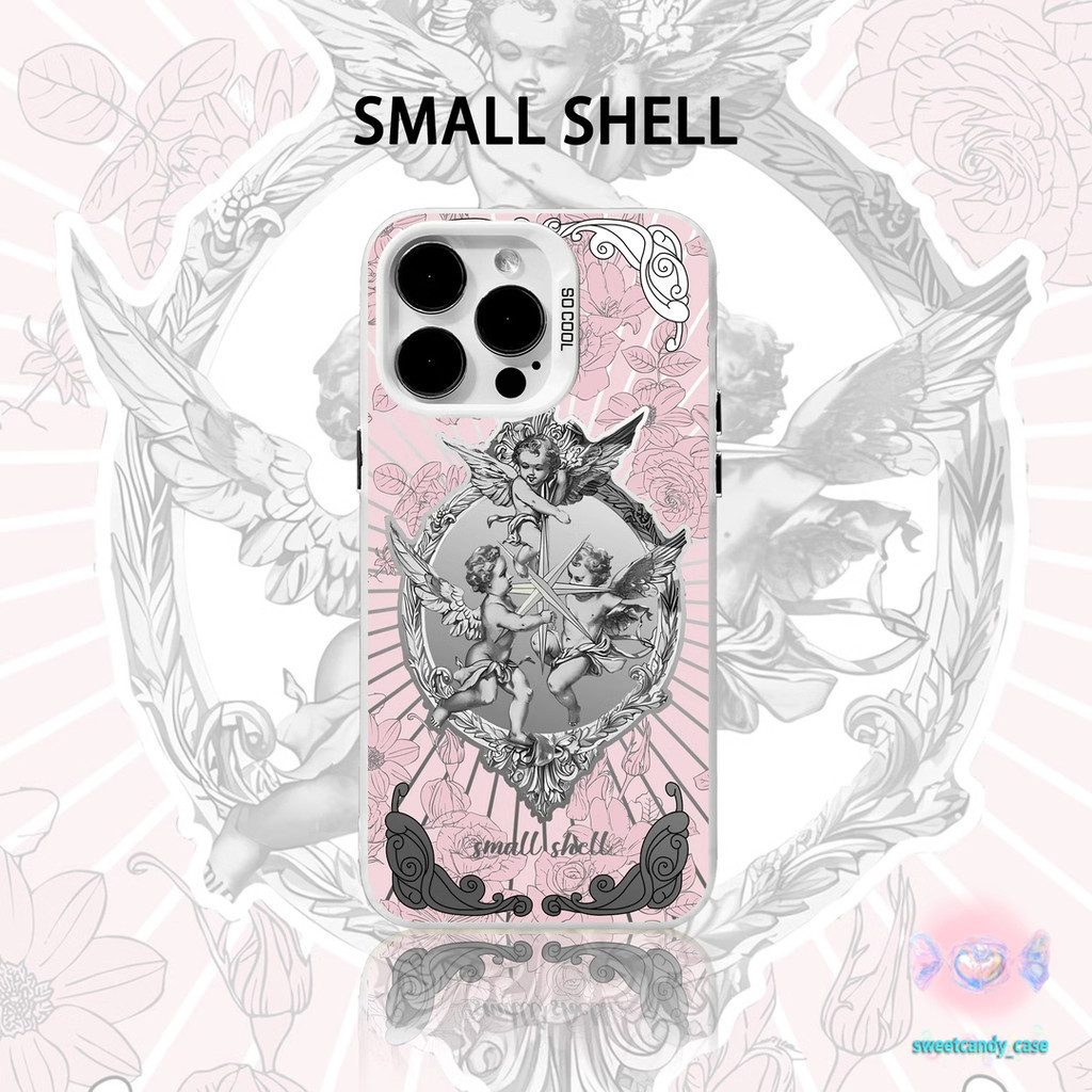 [จัดส่งในพื้นที่] เคสโทรศัพท์มือถือสีเงินกามเทพเทวดาเข้ากันได้กับ iPhone 12 13 14 15 Pro MAX XR XS 6 7 8 Plus SE 2020