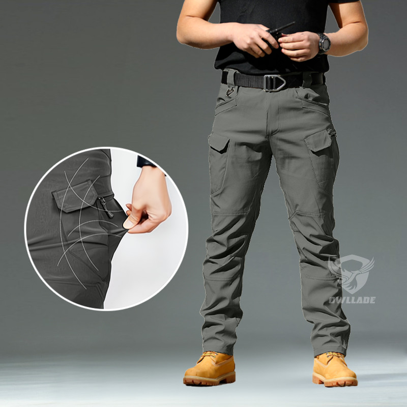 Owllade กางเกงคาร์โก้ยุทธวิธีสีดําสําหรับผู้ชายสีน้ําเงิน IX7 A01 2T