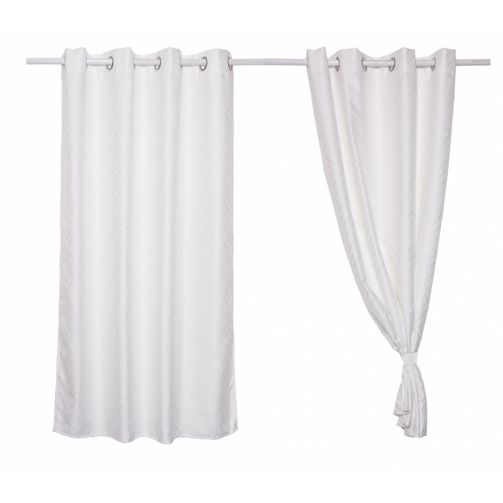 GlobalHouse ผ้าม่านหน้าต่างพิมพ์ลาย A72016AW
#1WD ขนาด 140x160 ซม. สีขาว สินค้าของแท้คุณภาพดี