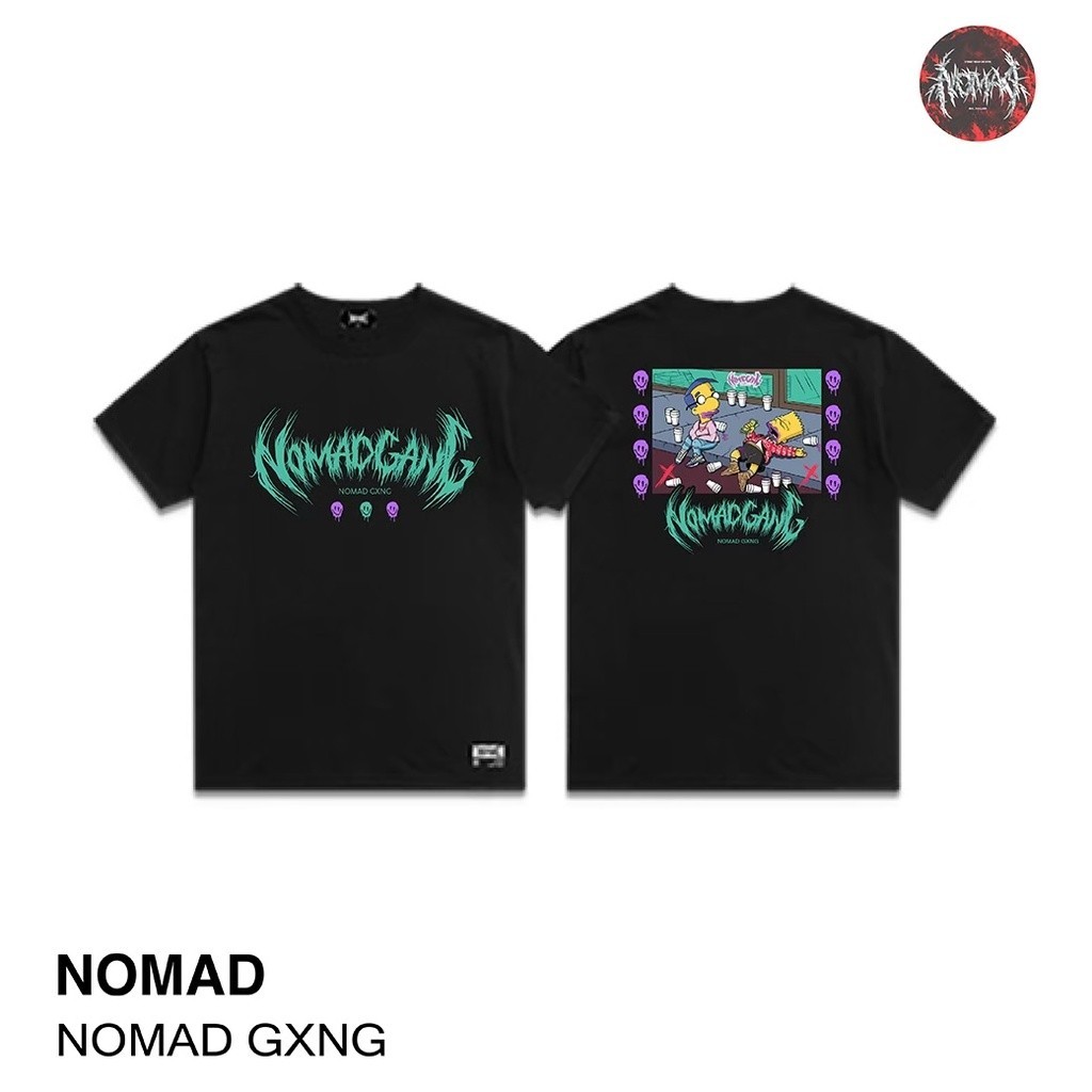 new แขนสั้นคอกลม สตรีท v1 ซิมสัน NOMAD GANG100%cotton s-5xl