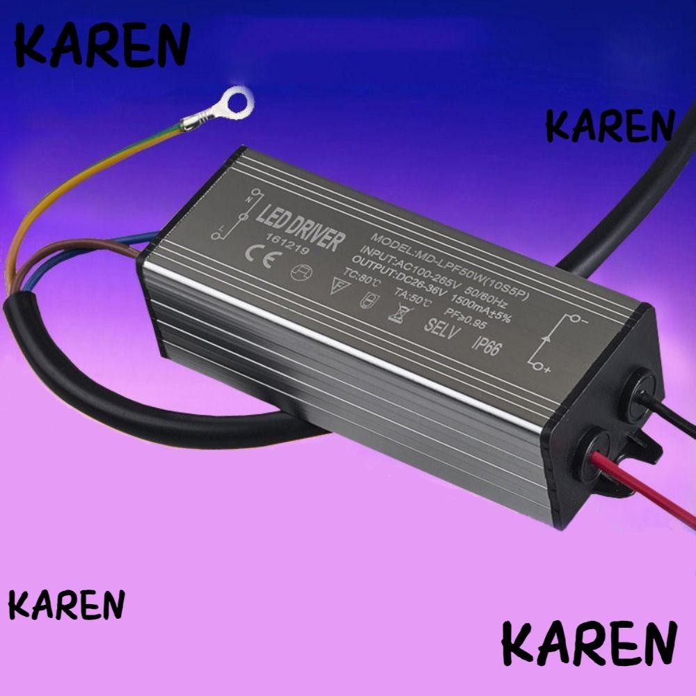 Karen LED Driver Power Supply, กันน ้ ํา 50W LED โคมไฟ Transformers, อลูมิเนียมแยก 1500mA AC 85-265V ถึง DC24-36V คงที ่ Current Driver Floodlight