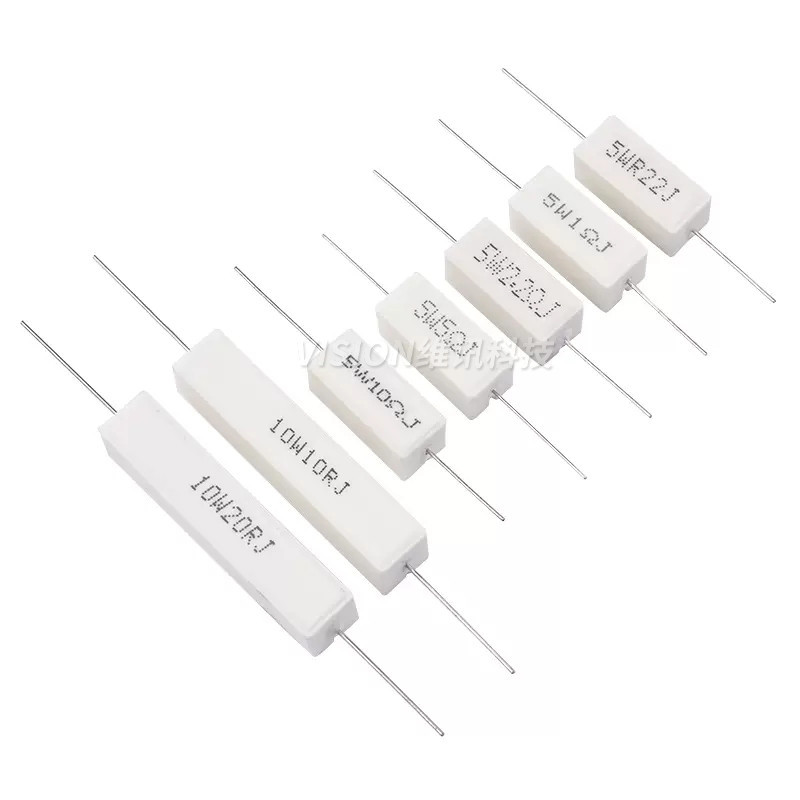5w/10w/20w ตัวต ้ านทานซีเมนต ์ 0.1 R/0.22 R/.47 R/0.5 R/1R/2R/5R/10R/1R/1K/10K