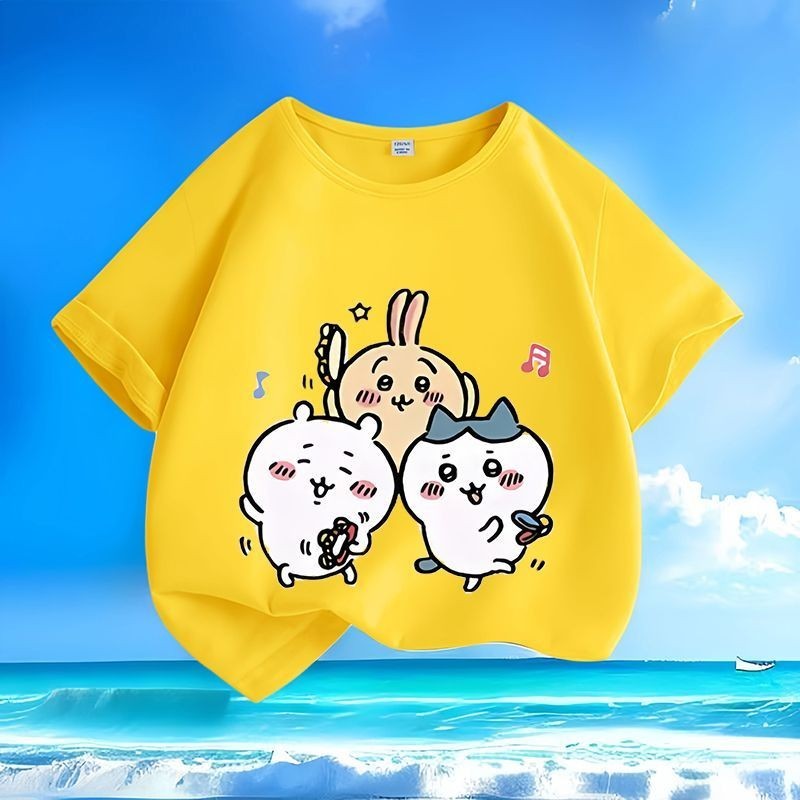 Chikawa chikawa เสื้อผ้า chikawa chikawa ผ้าฝ้าย 100% เด็กแขนสั้น Uzachi เสื้อเด็กผู้หญิง