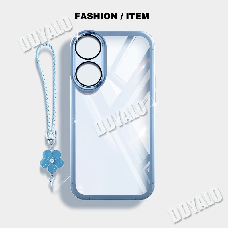 สําหรับ Oppo A1 A2 A79 A98 F23 5G A60 4G โปร ่ งใสกันกระแทกซิลิโคนโทรศัพท ์ นุ ่ มดอกไม ้ แขวนเชือก