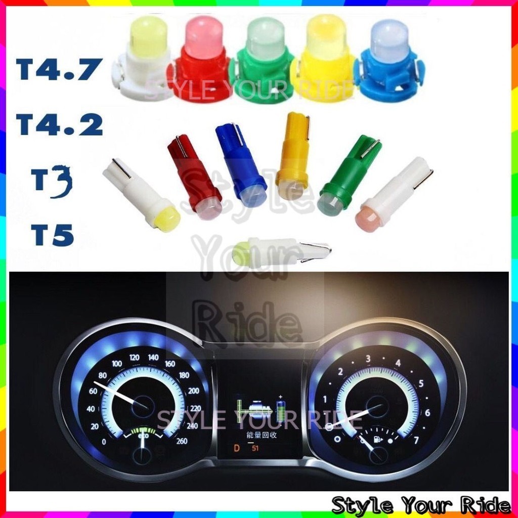 1pcs T5 T4.7 T4.2 T3 SMD Wedge Instrument Dashboard รถเมตรหลอดไฟ LED