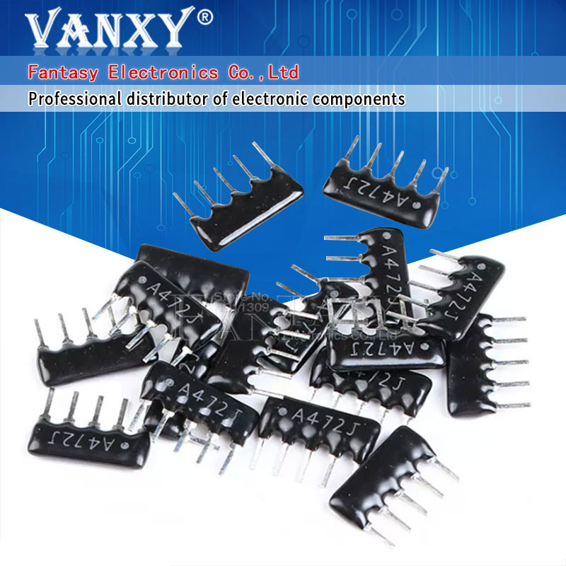 20pcs DIP excusion Network Resistor Arเรย์ 5pin 220 330 470 510 560 1K 1.5K 2K 2.2K 3.3K 4.7K 5.1K 1