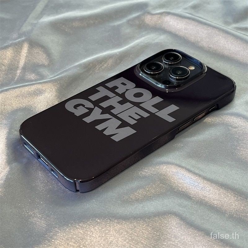 Simple Art ROLL THE GYM เคส iPhone เหมาะสําหรับ iPhone 13 14 เคสแข็ง Pro Max 15 Plus XR 8 Plus เคสซิลิโคน XR 7 Plus XS Max ป้องกันฝุ่น 12 Pro Max 11 Anti-drop