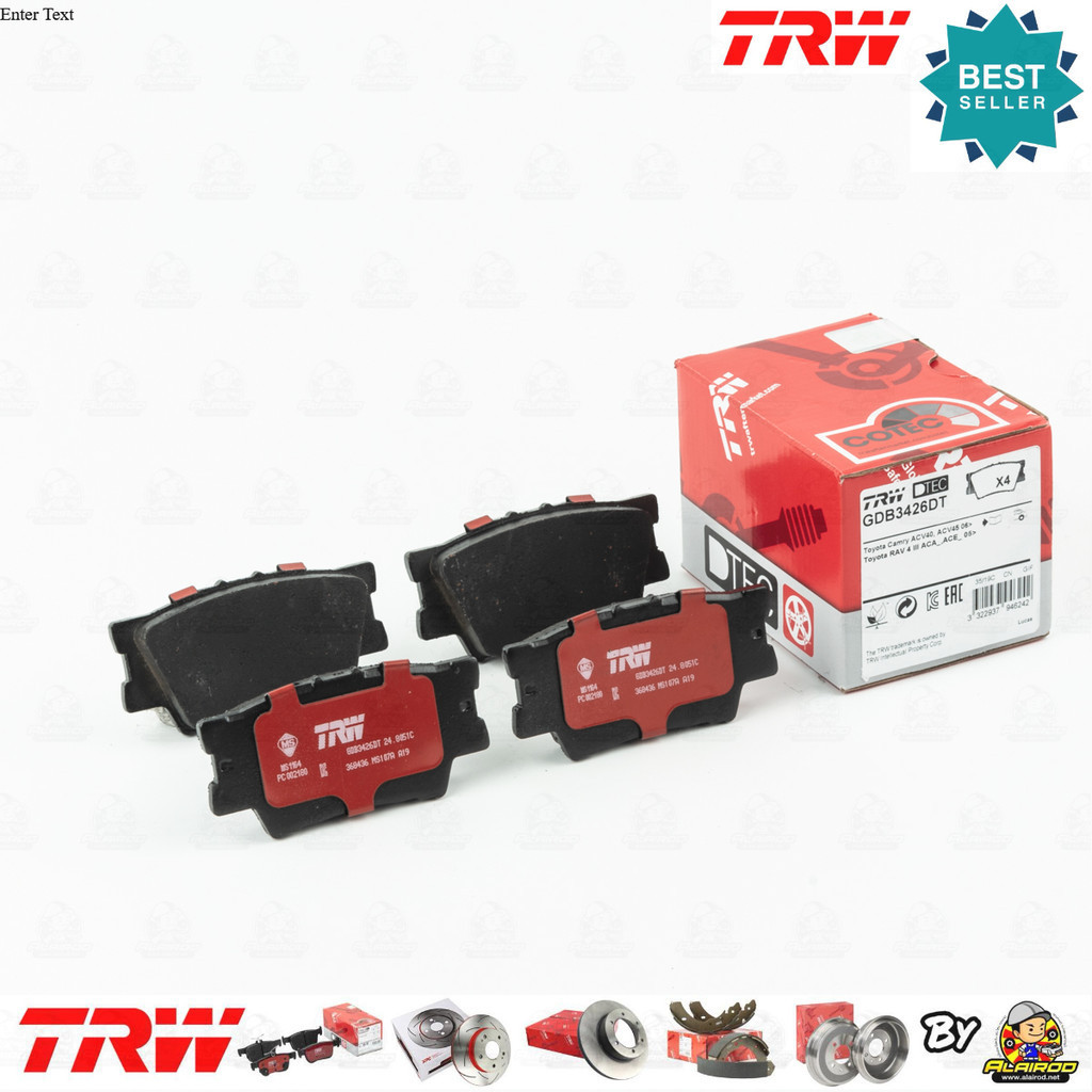 TRW ตัว TOP DTEC ผ้าเบรคหลัง TOYOTA Camry Hybrid AVV50 2AR-FXE ปี 2012-2018 GDB 3426 DT