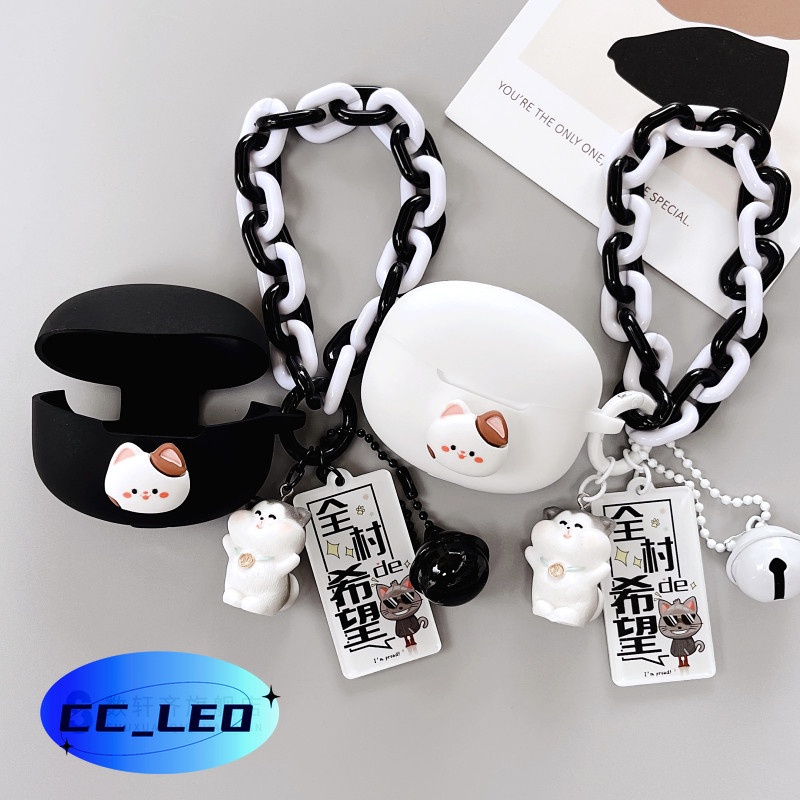 For EDIFIER X5 Pro Case Cute Cat Bracelet EDIFIER X2S Silicone Soft Case Cartoon Finger Ring Lanyard