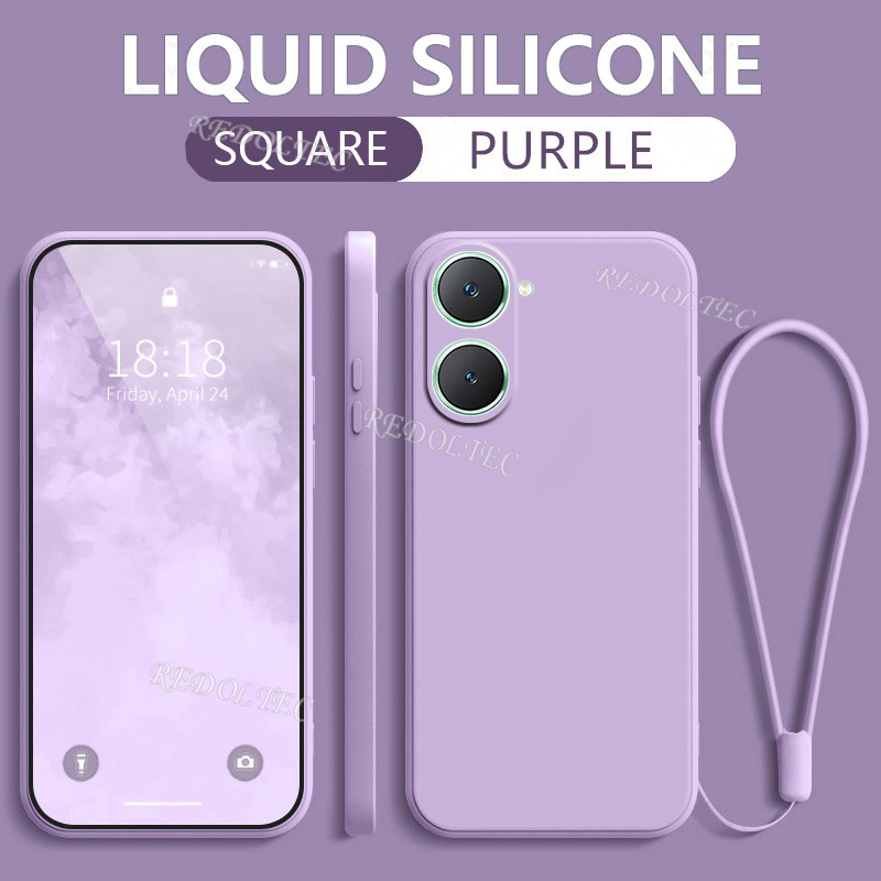 ปลอก VIVO Y03 Y03T 4G Matte Soft Case พร้อมเชือกเส้นเล็ก VIVOY03 VIVO Y 03 Y03 T สายรัดข้อมือซิลิโคนฝาครอบโทรศัพท์พร้อมสายคล้องแขวนเชือก