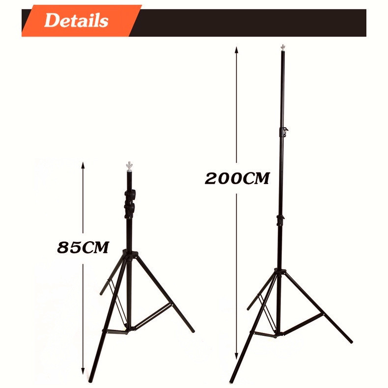 2x3m/2x2m/2.8x3m Photography Background Support Tripod System Kit Photo Studio Backdrop Stand with Clips & Carrying Bag - รูปที่ 6