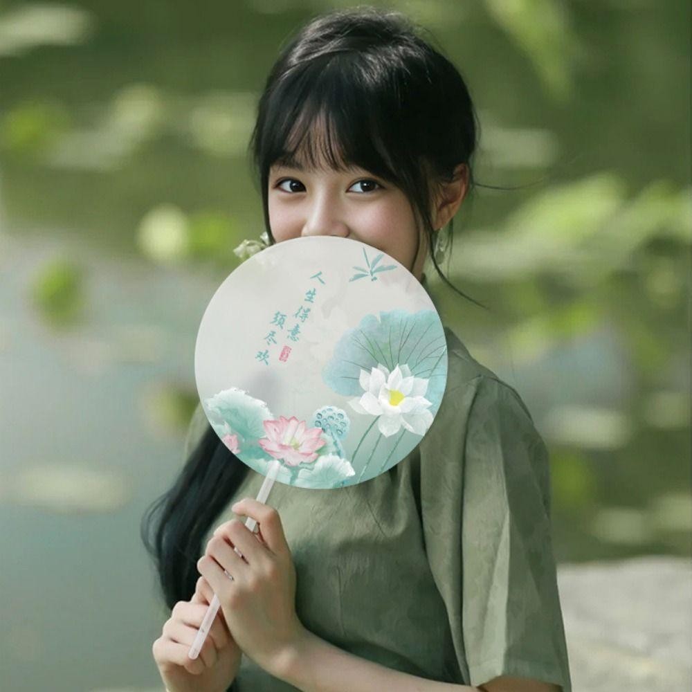 คุเอนติน พัดลมกลมมือถือ, การพิมพ์สีป้องกันการหยุดพัก, พัดลมด้ามยาวโบราณ, สไตล์จีนโปร่งแสงสูงดูฝ้าพัดลมจับกลุ่มเต้นรําพัดลม ฮันฟู อุปกรณ์เส - รูปที่ 5