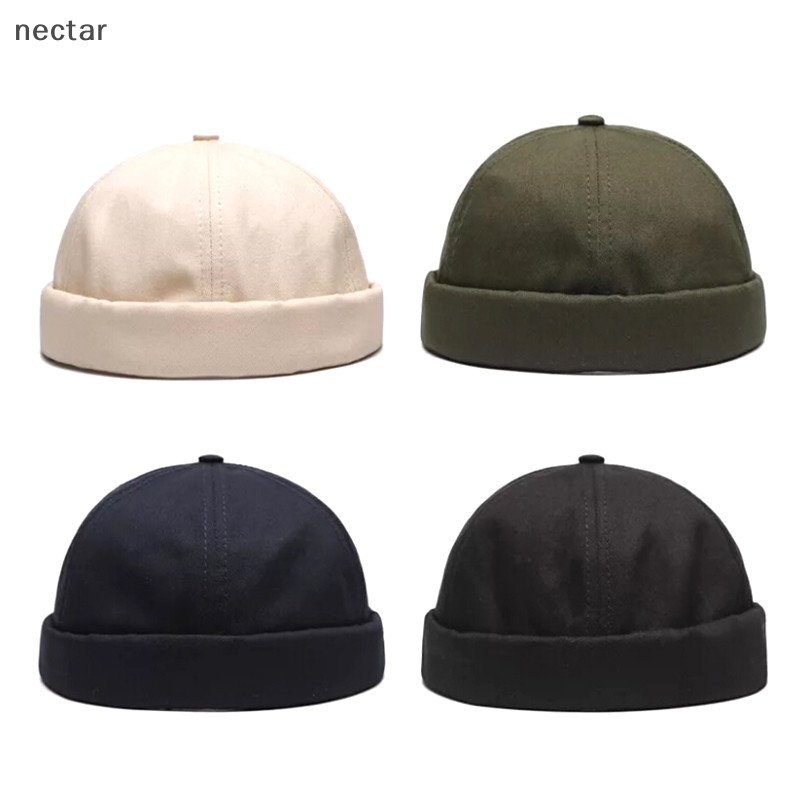 Tar Vintage Brimless ผ้าฝ้ายเบสบอล Snapback หมวก Hip Hop Skull หมวกปรับ N