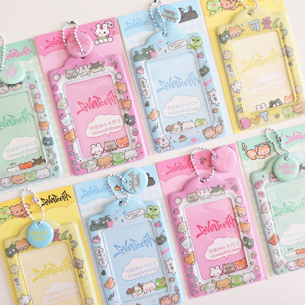 เกาหลี SEVENTEEN Photocard Holder PVC Card Holder พร ้ อมจี ้ นักเรียน Campus Bus Card Holder