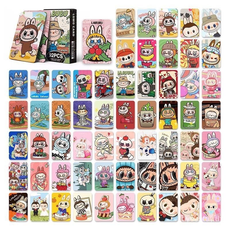 92 Collect Cards Labubu HOW2WORK CTC Labubu Zimomo Collection Card Case Un Opening Loose Bag